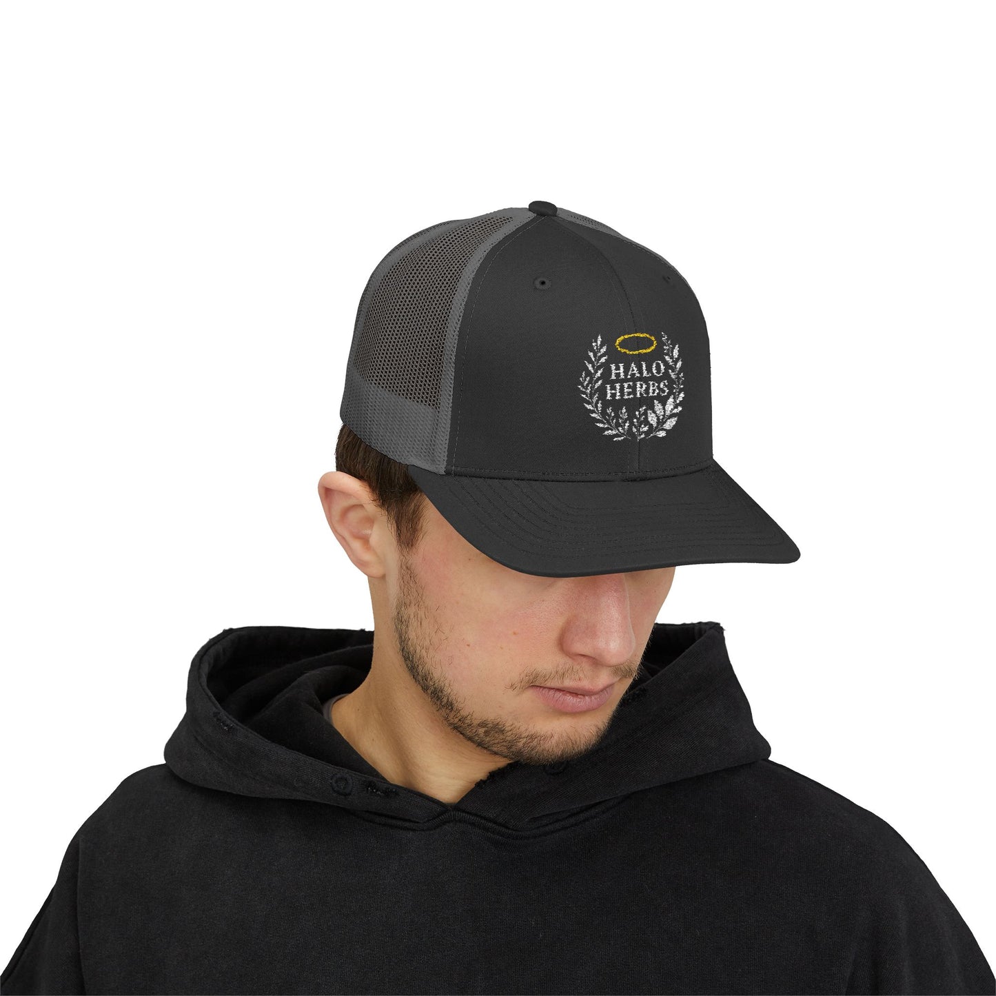 Halo Herbs Snapback Trucker Cap, Casual Outdoor Wear
