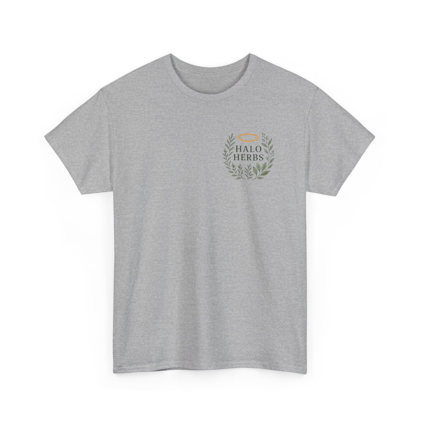 Halo Herbs Unisex Heavy Cotton Tee with Halo & Herbs Design, Casual Shirt, Eco-Friendly Wear
