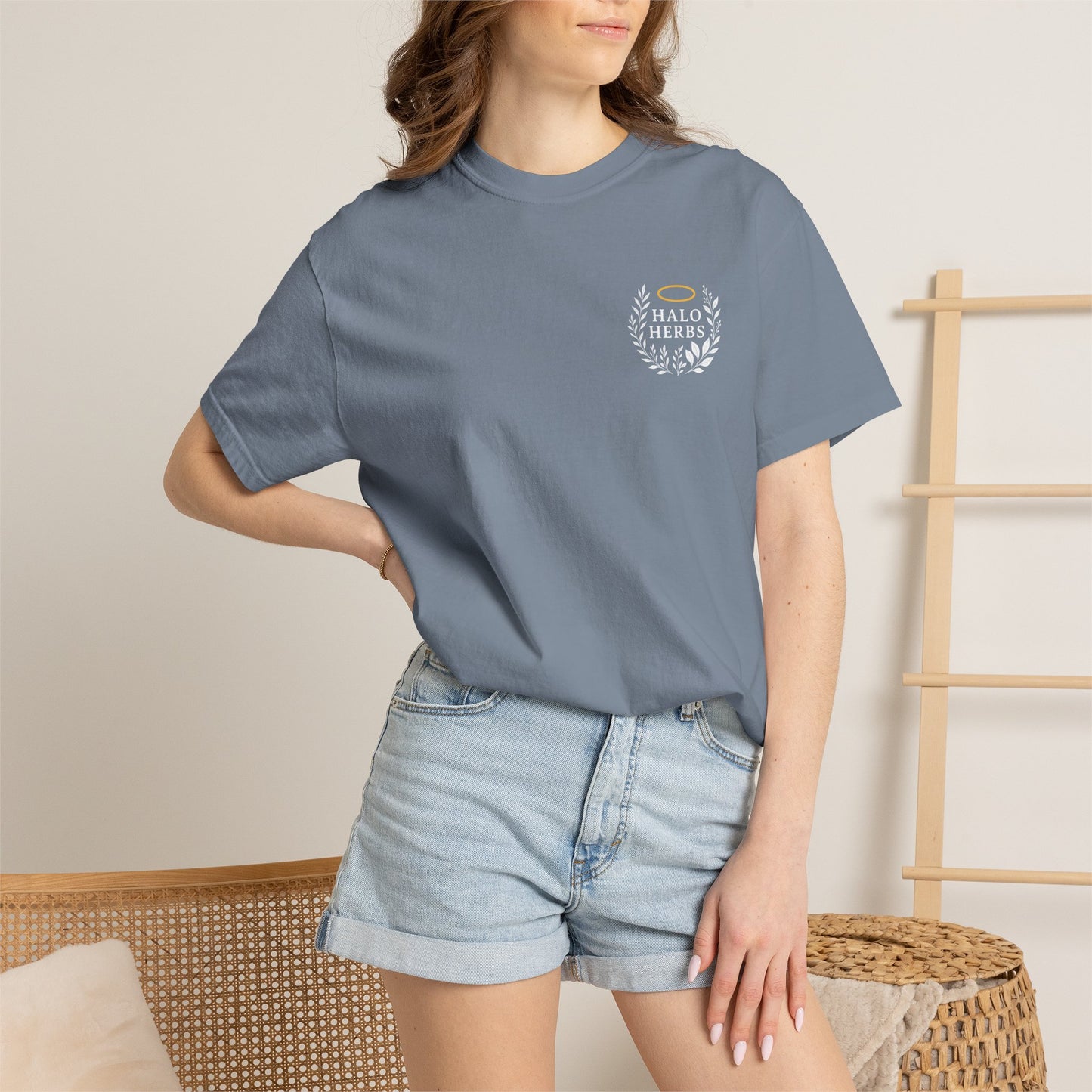 Halo Herbs Garment-Dyed Unisex T-Shirt - Casual Style for Everyday Comfort