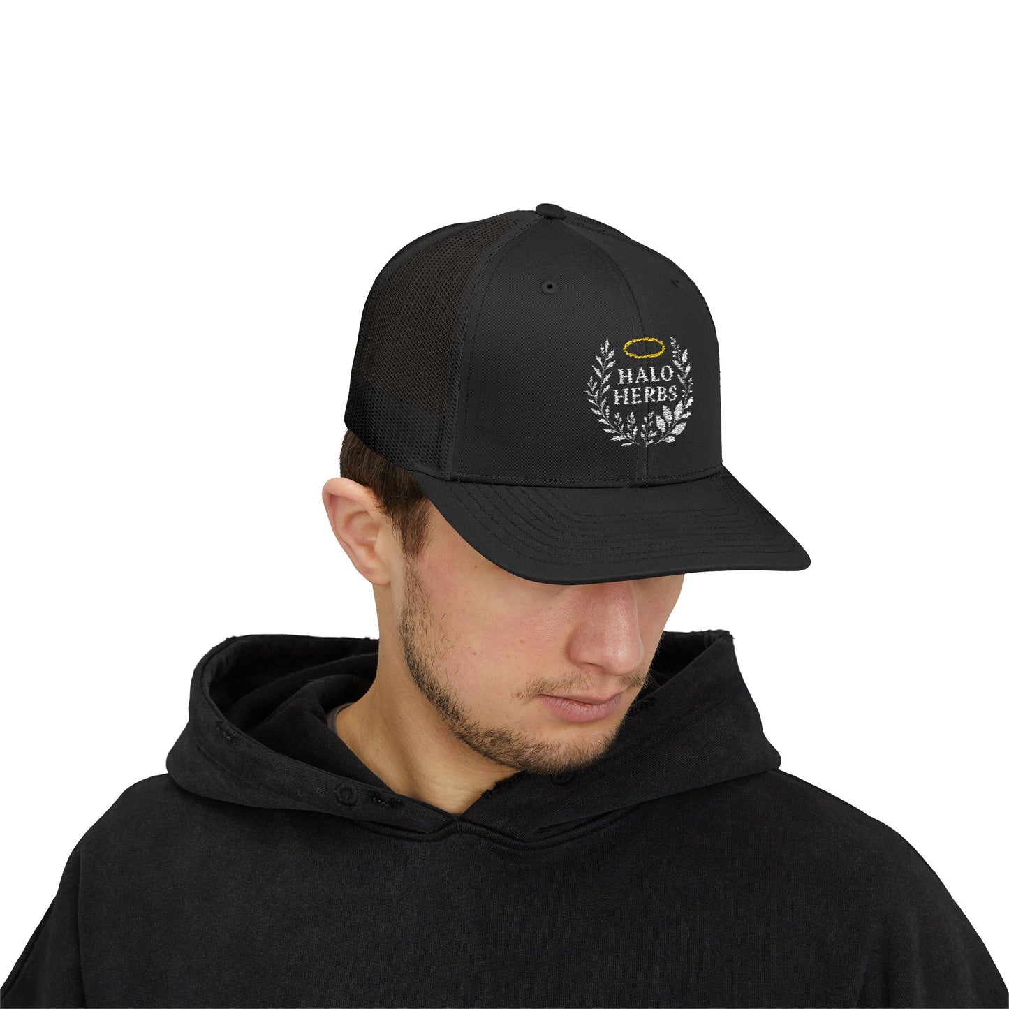 Halo Herbs Snapback Trucker Cap, Casual Outdoor Wear