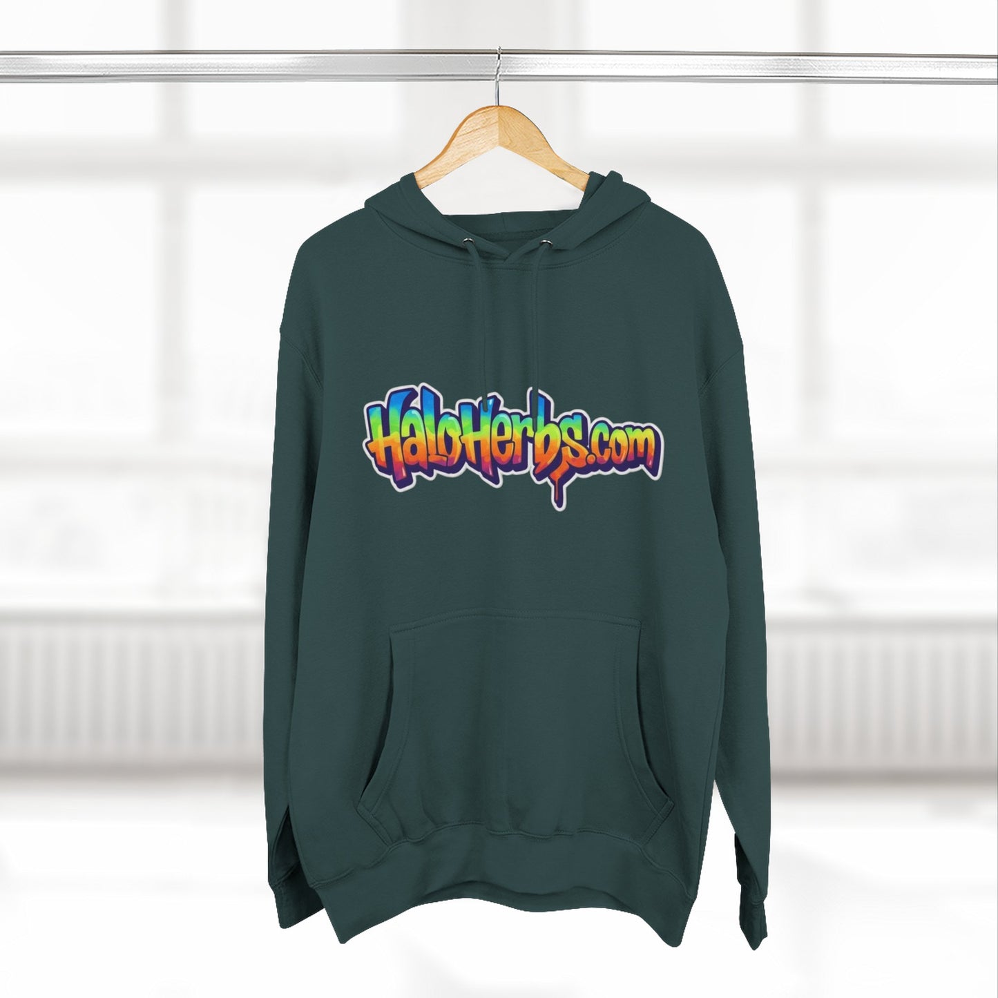 Colorful Fleece Hoodie with HaloHerbs.com Design