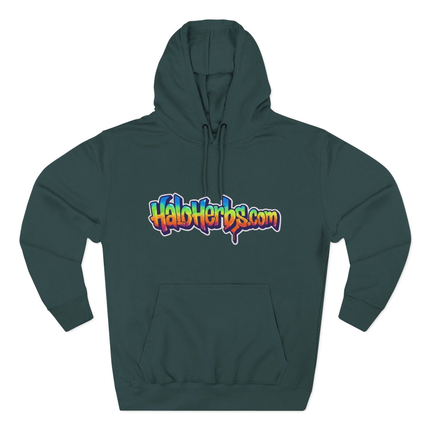 Colorful Fleece Hoodie with HaloHerbs.com Design