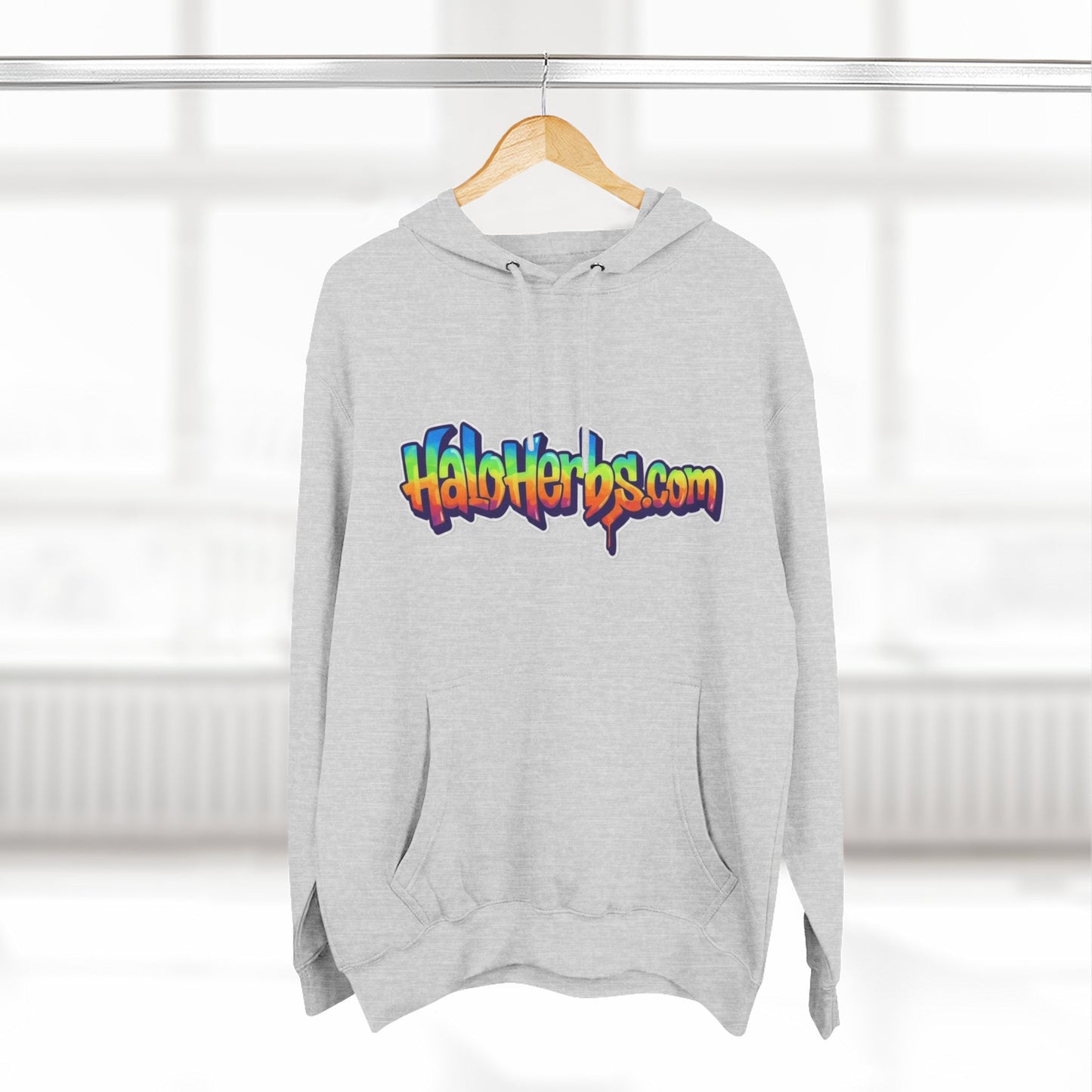 Colorful Fleece Hoodie with HaloHerbs.com Design