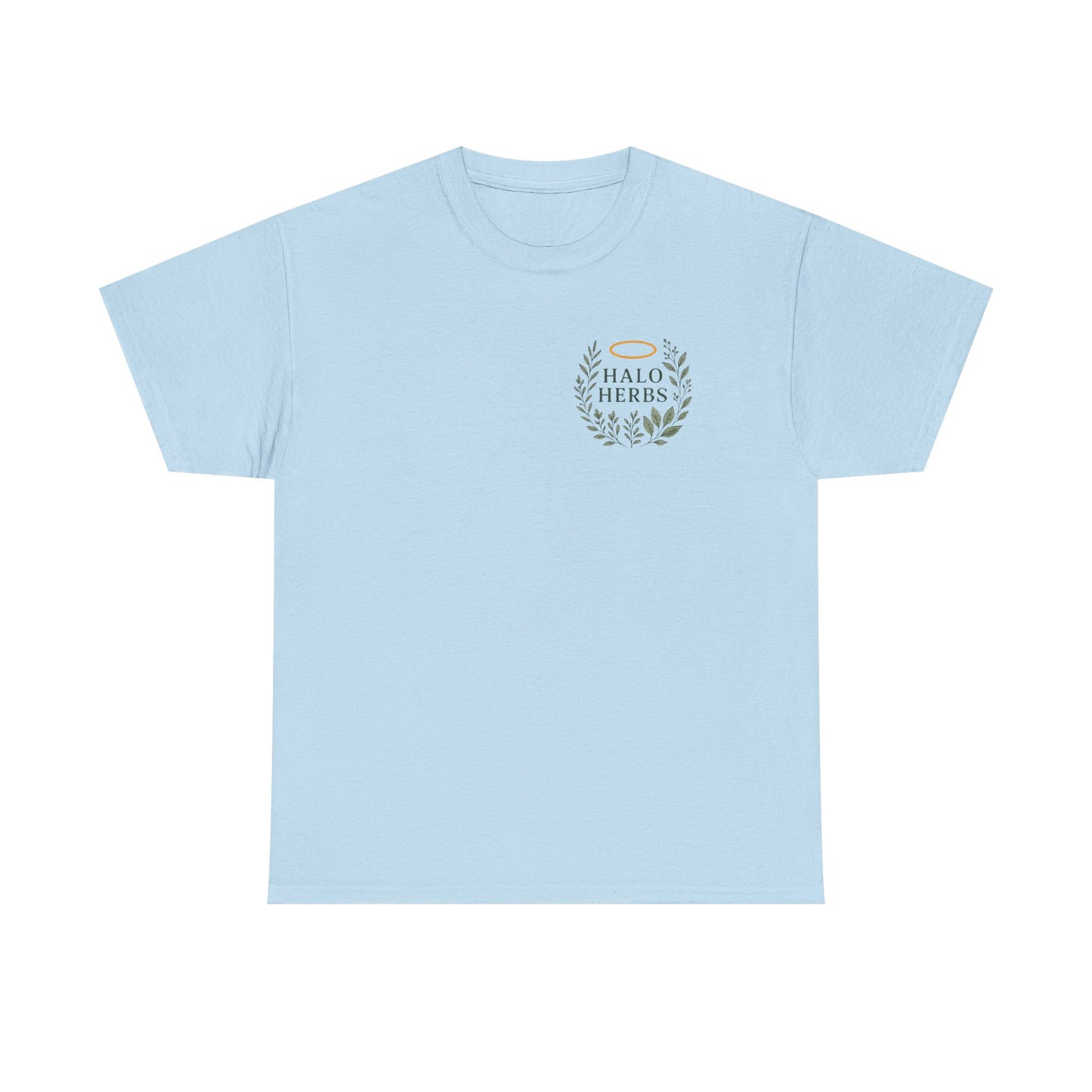Halo Herbs Unisex Heavy Cotton Tee with Halo & Herbs Design, Casual Shirt, Eco-Friendly Wear