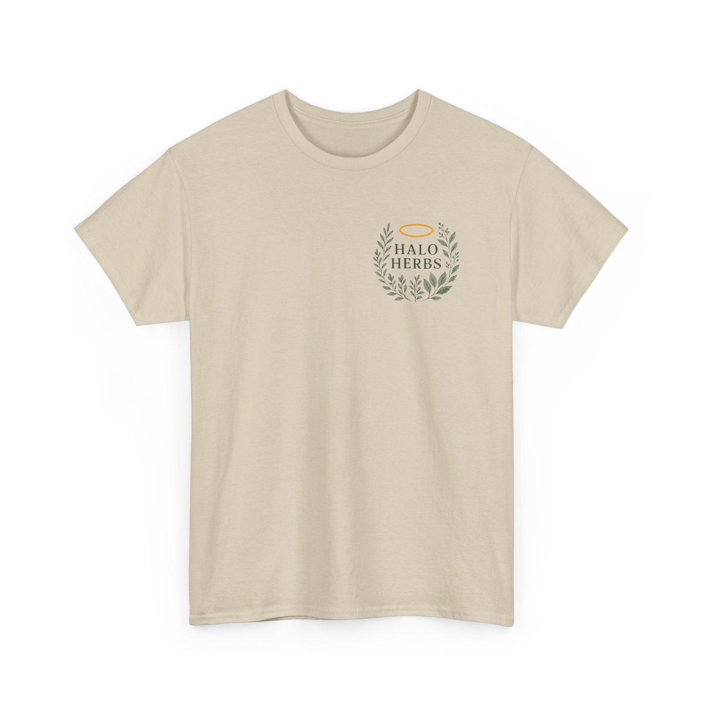Halo Herbs Unisex Heavy Cotton Tee with Halo & Herbs Design, Casual Shirt, Eco-Friendly Wear
