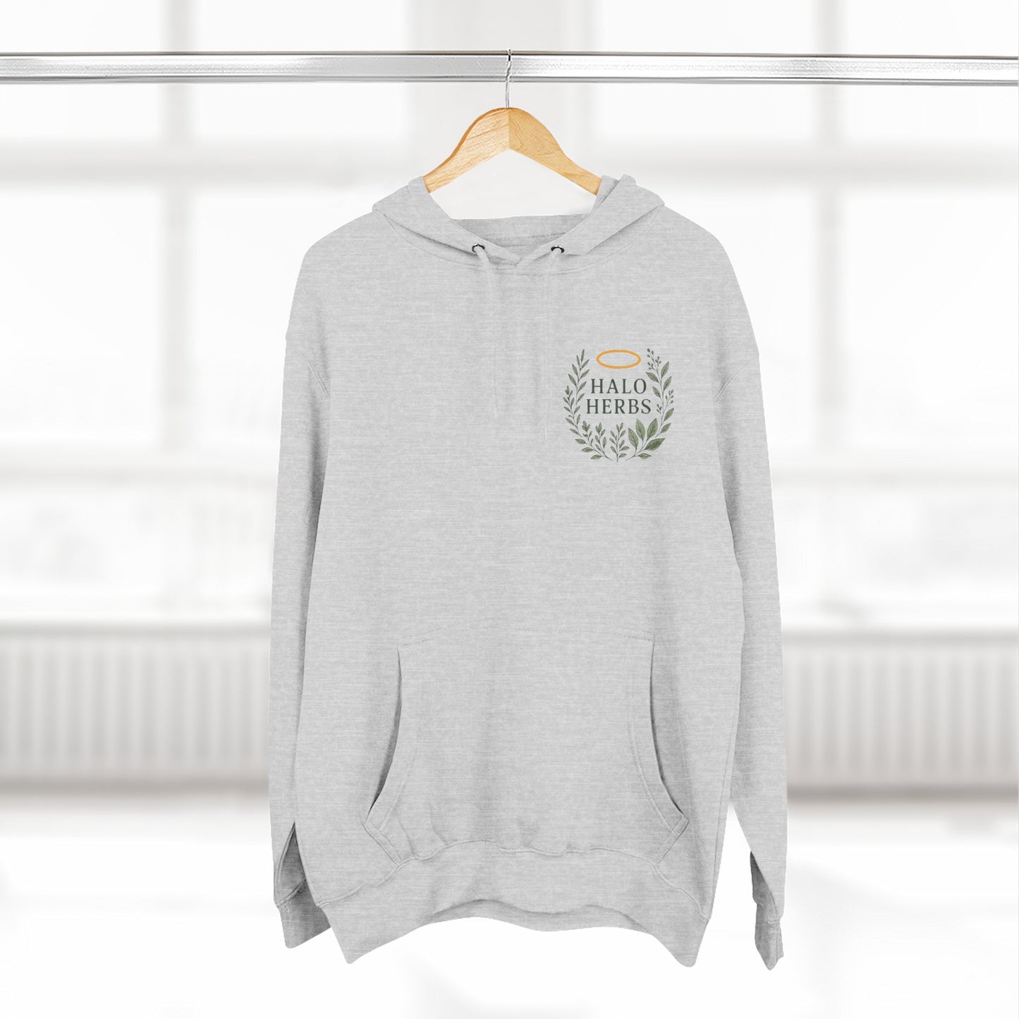 Halo Herbs Fleece Hoodie, Cozy Casual Wear, Relaxed Style