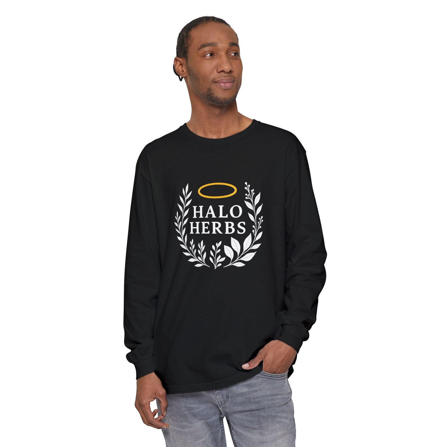 Halo Herbs Stylish Unisex Long Sleeve T-Shirt, Casual Wear