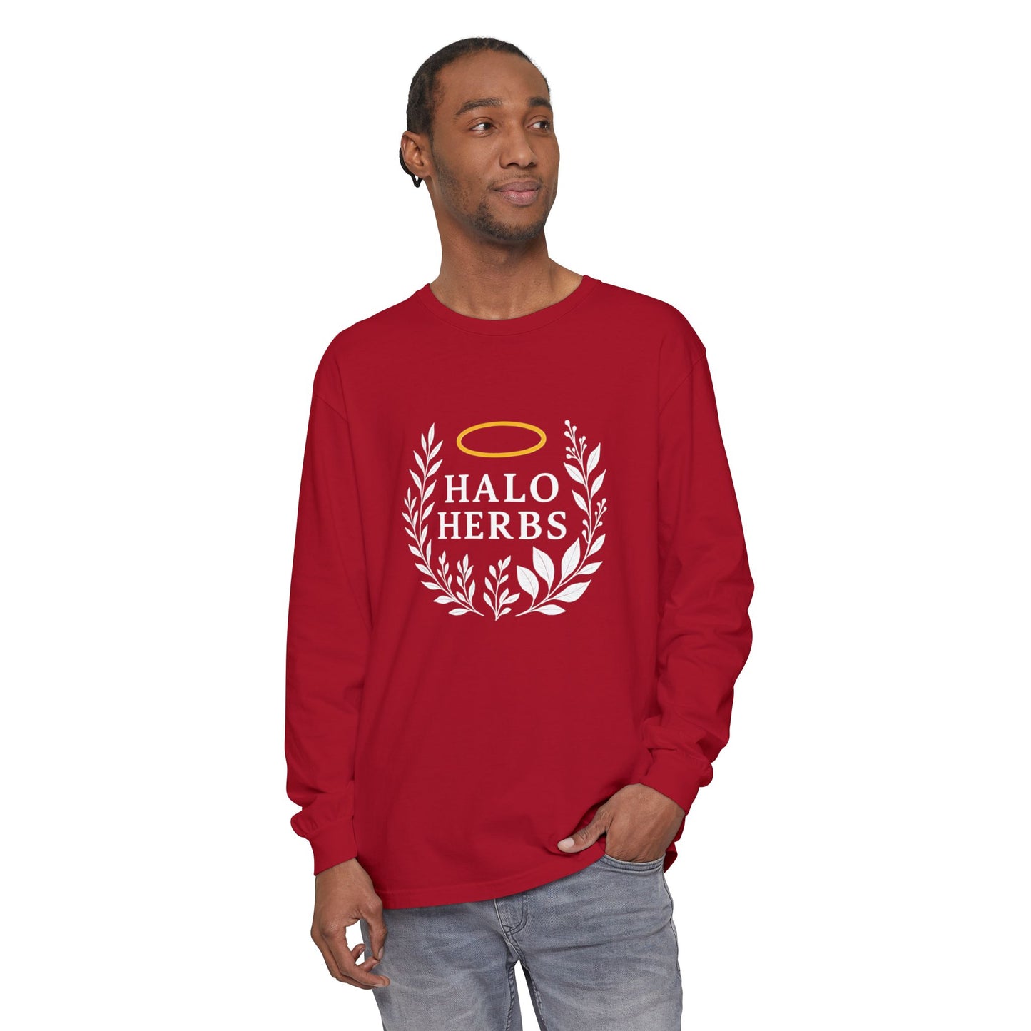 Halo Herbs Stylish Unisex Long Sleeve T-Shirt, Casual Wear