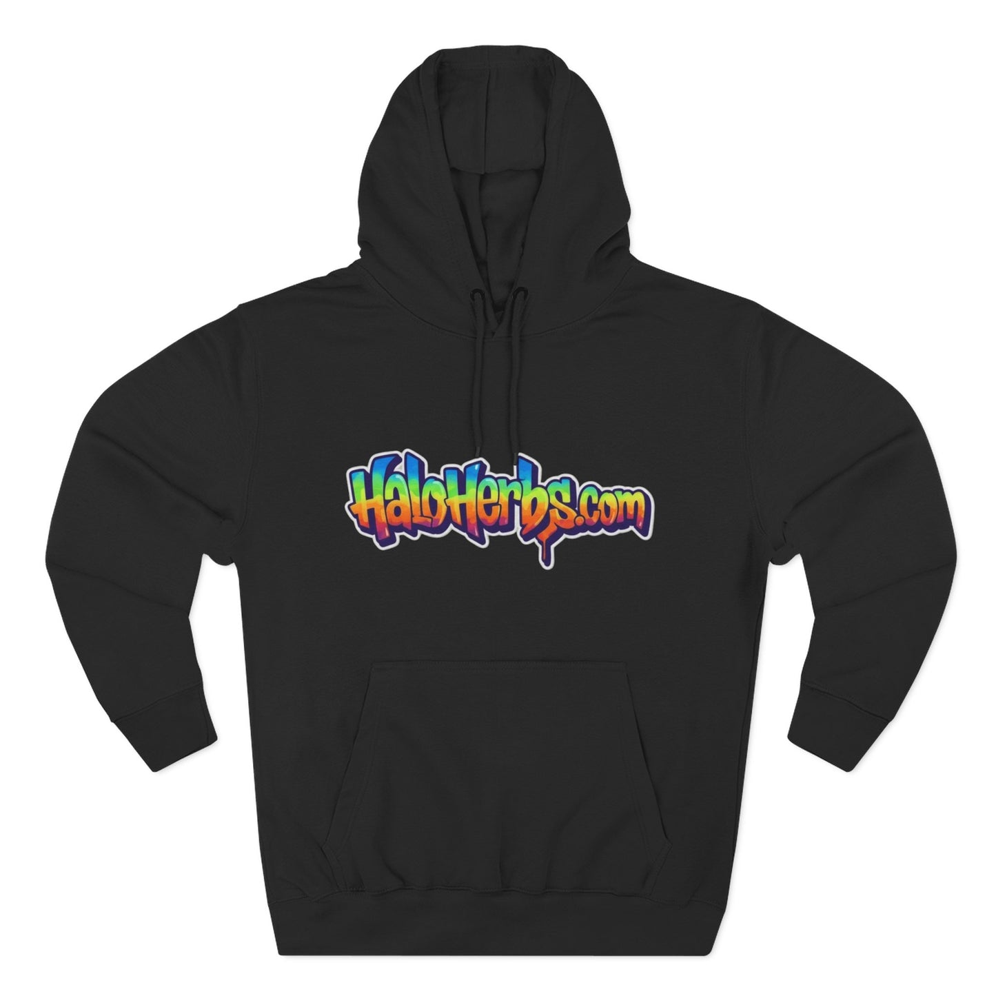 Colorful Fleece Hoodie with HaloHerbs.com Design