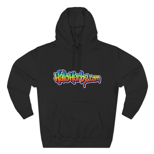Colorful Fleece Hoodie with HaloHerbs.com Design