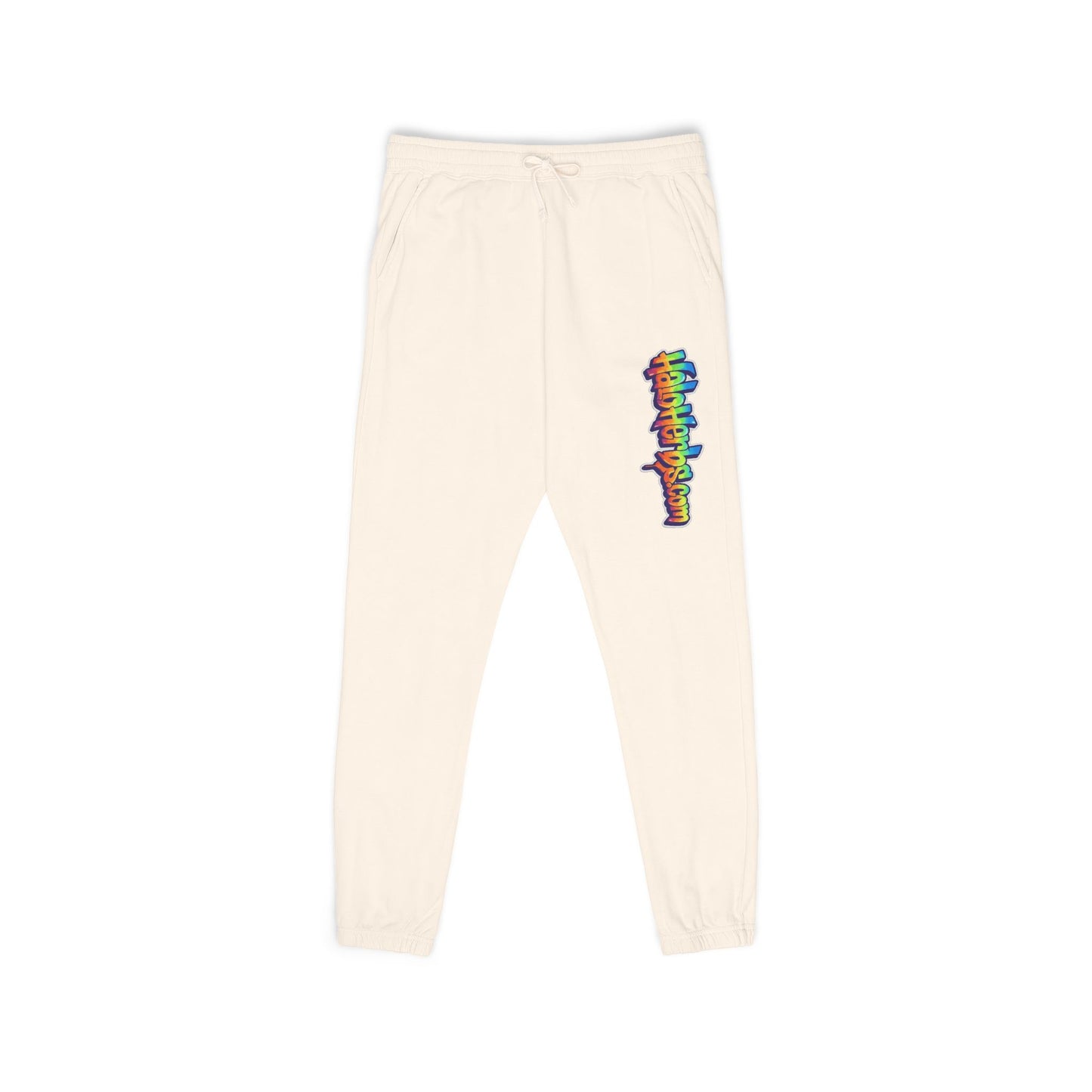 Halo Herbs Graffiti Garment-Dyed Fleece Sweatpants with Colorful Design, Cozy Loungewear, Casual Athleisure Pants, Perfect for Relaxation and Everyday Wear