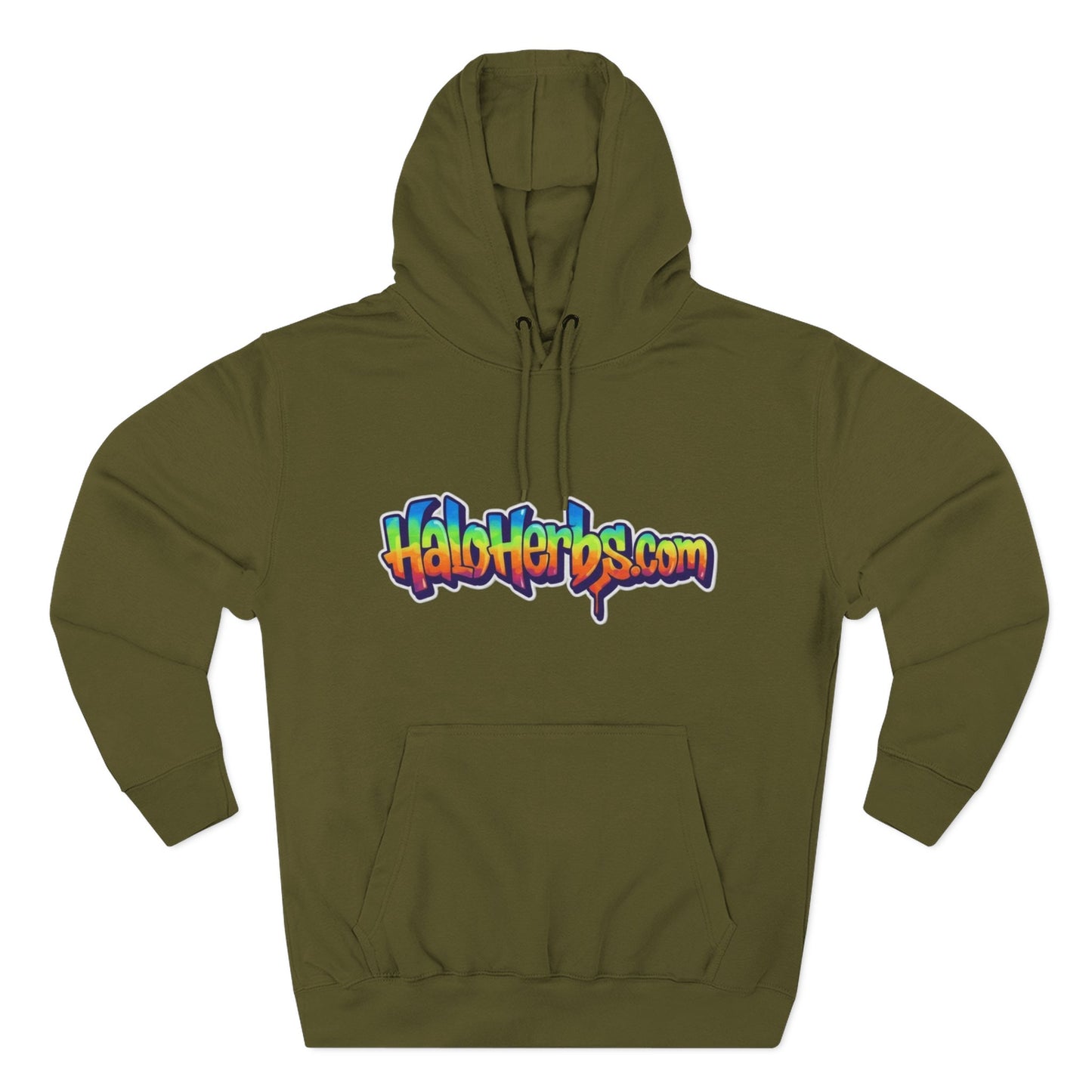 Colorful Fleece Hoodie with HaloHerbs.com Design
