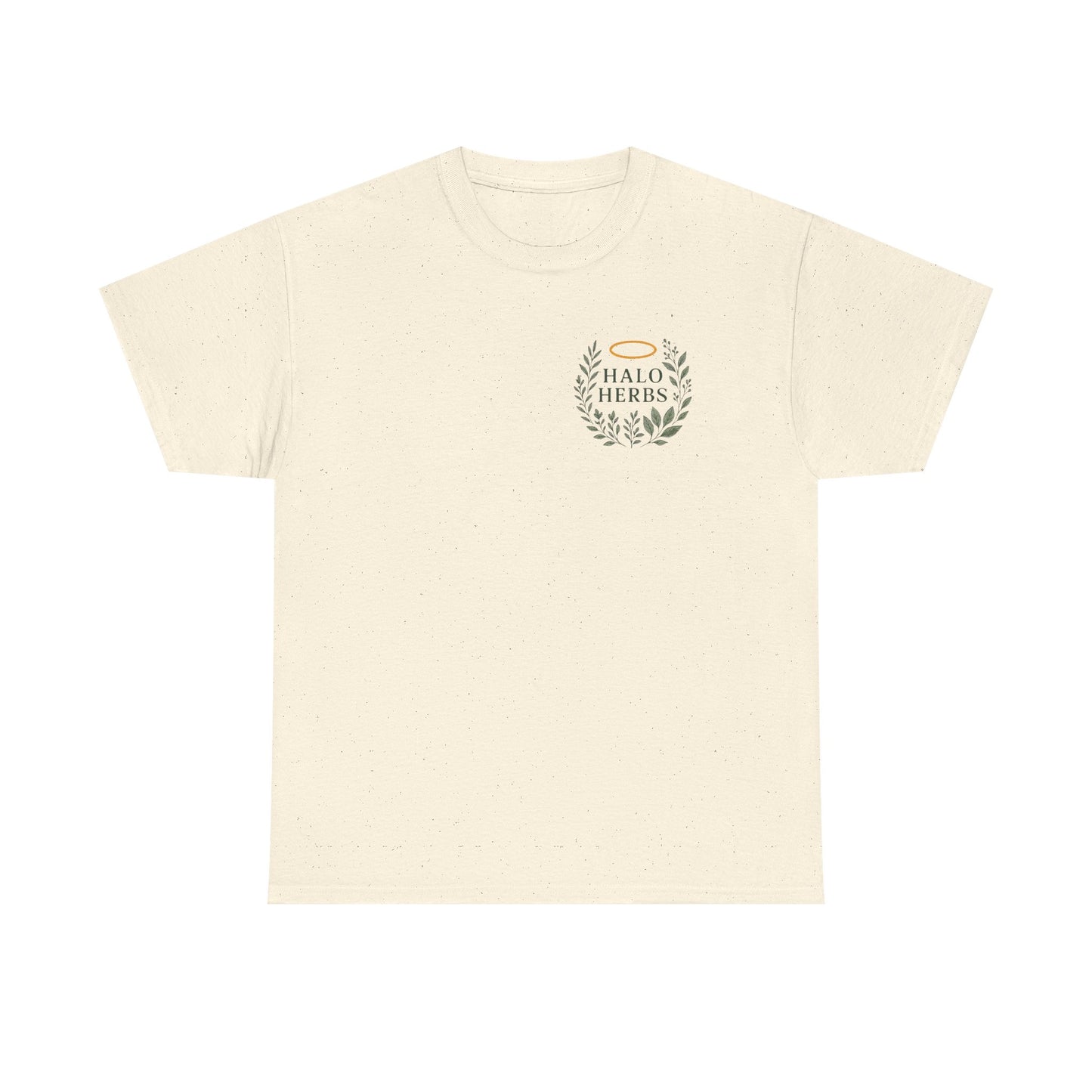 Halo Herbs Unisex Heavy Cotton Tee with Halo & Herbs Design, Casual Shirt, Eco-Friendly Wear