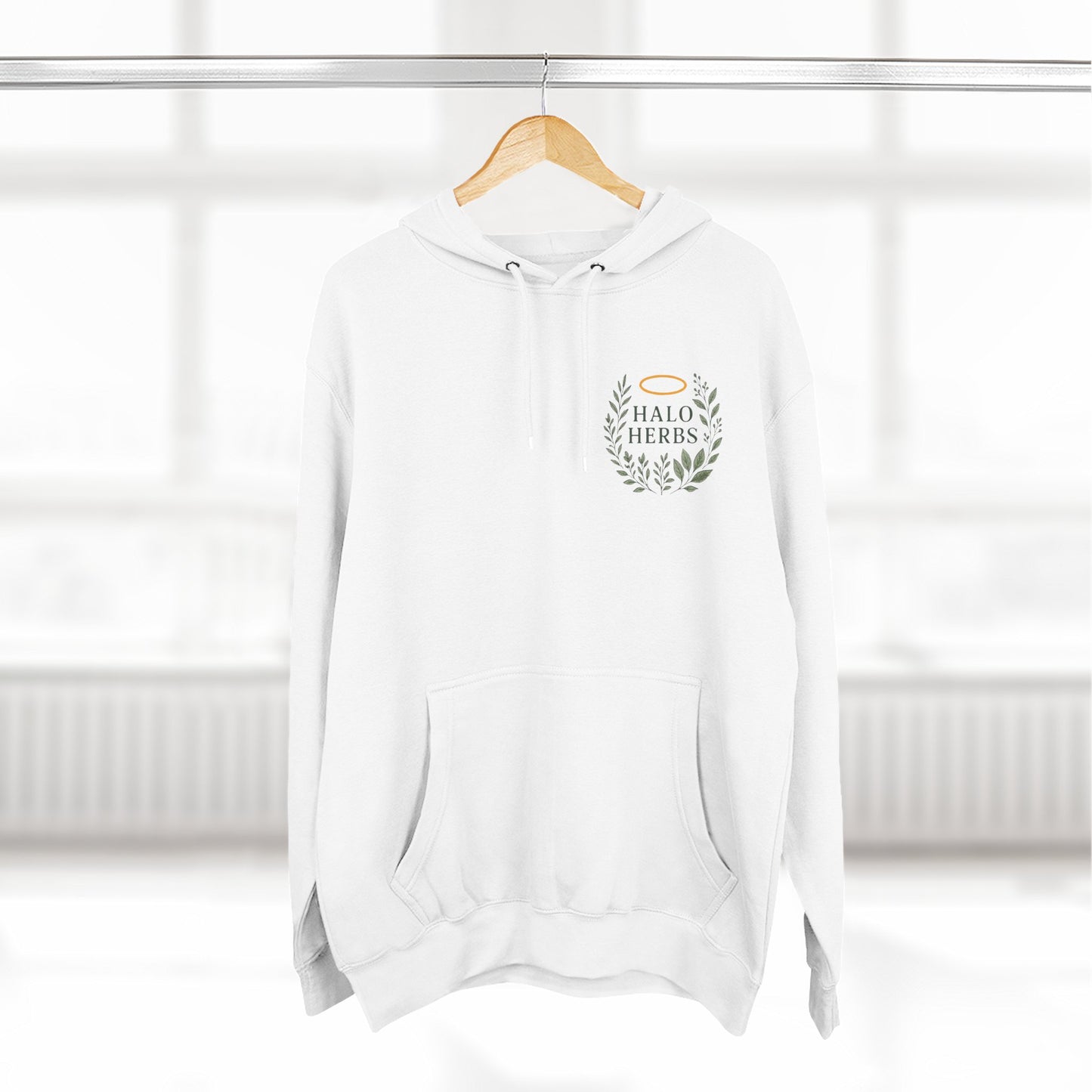 Halo Herbs Fleece Hoodie, Cozy Casual Wear, Relaxed Style